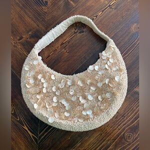 Cream Beaded Bag